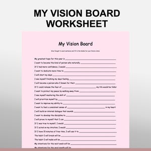 Mój szablon arkusza kalkulacyjnego do tablicy wizualizacyjnej, wyznaczanie celów, cele życiowe, manifestacja, samodoskonalenie, rozwój osobisty, Microsoft Word, format A4