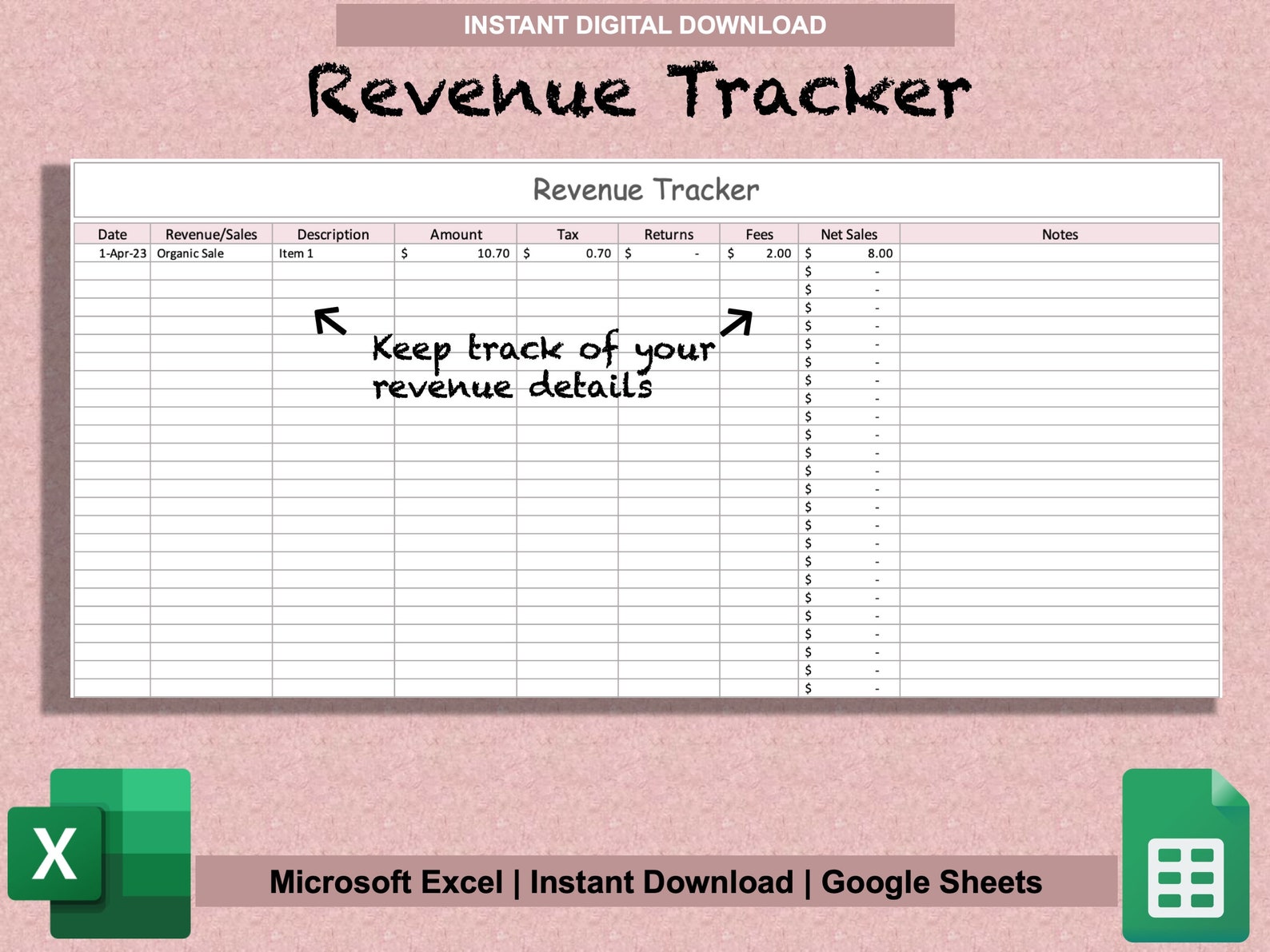 Small Business Bookkeeping Spreadsheet Template for Excel & Google ...