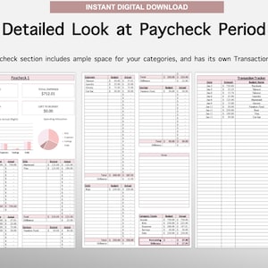 Weekly Paycheck Budget Tracker Spreadsheet | Budget by Paycheck | Weekly Budget Planner Template | Google Sheets | Microsoft Excel image 4