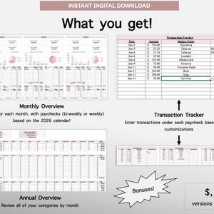 2026 Paycheck Tracker Planner | Monthly Budget Tracker | Bi-Weekly Paycheck Planner | Budget by Paycheck | Excel Spreadsheet | Google Sheets image 2