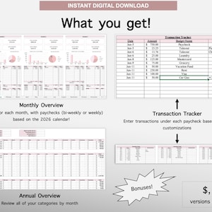 Weekly Paycheck Budget Tracker Spreadsheet | Budget by Paycheck | Weekly Budget Planner Template | Google Sheets | Microsoft Excel image 2