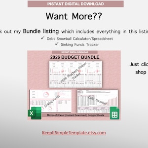 2026 Paycheck Tracker Planner | Monthly Budget Tracker | Bi-Weekly Paycheck Planner | Budget by Paycheck | Excel Spreadsheet | Google Sheets image 9