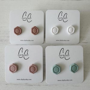 Basic Everyday Clay Stud Earrings | Lightweight Hypoallergenic Polymer Clay Earrings