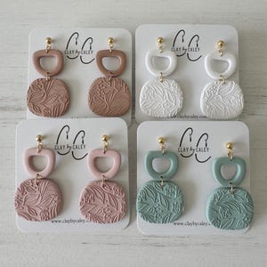 Basic Everyday Clay Floral Patterned Earrings | Lightweight Hypoallergenic Polymer Clay Earrings