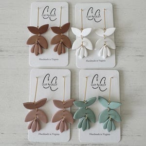 Basic Everyday Clay Dangle Earrings | Lightweight Hypoallergenic Polymer Clay Earrings
