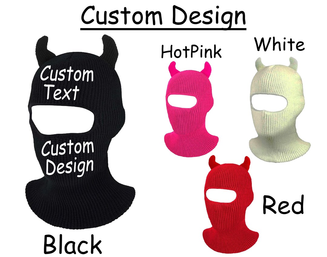 Customizable Horned Devil Balaclava Ski Mask Etsy