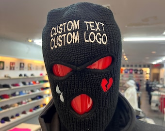 Customize Ski Mask-Personalize Your 3 Hole Ski Face Mask with Text, Embroidery