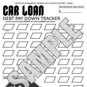 Debt Pay Down Tracker - Car Loan - Digital Download