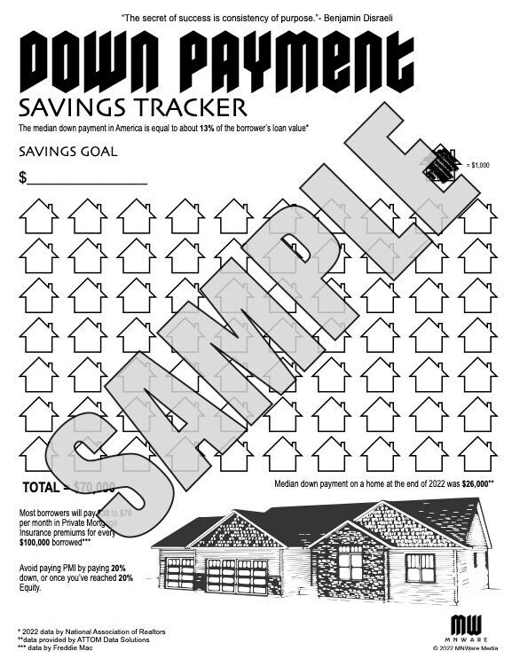 Money Savings Tracker Home Down Payment Digital Download Etsy
