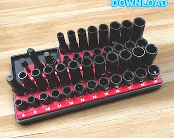 3D Print File: Milwaukee 43-pc Socket Organizer (Digital Download)