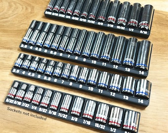 Socket Organizers compatible with Kobalt 212 Pc Socket set - No More Searching and Squinting!