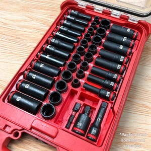 Packout Insert compatible with Milwaukee 3/8&quot; Shockwave Impact 43-Piece Socket Set (49-66-7009)