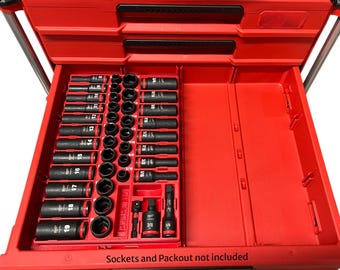 Packout Toolbox Insert compatible with Milwaukee 3/8" Shockwave Impact Socket Set (49-66-7009)