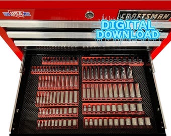 DIGITAL 3D Print File for Socket Organizers Compatible with 200 Pc Husky set