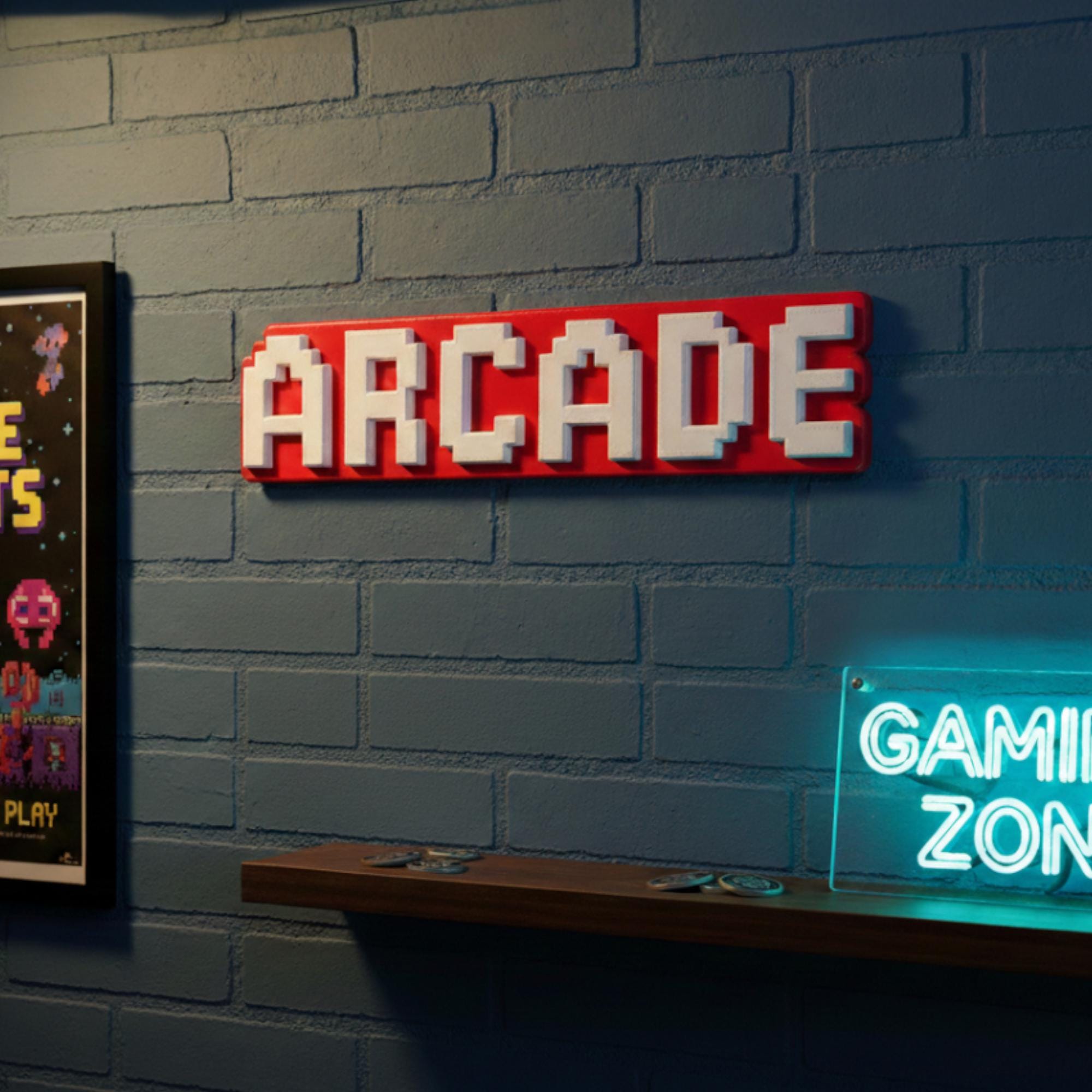 Rustic Arcade Sign Retro Arcade Sign – 3D Printed Gaming Decor. 9.75” Wide - Etsy
