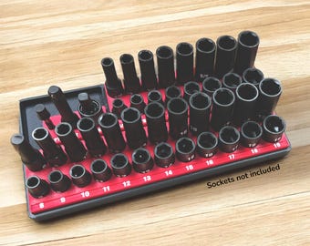Milwaukee Shockwave 3/8" Socket Organizer: 43-pc SAE/Metric, Vertical Layout