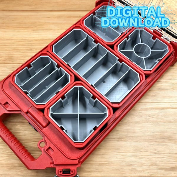 Plik do druku cyfrowego 3D: Wkładki do pojemników Milwaukee Packout Bin, 18 wzorów