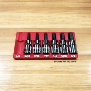 Husky 3/8" Hex Bit Socket Organizer: 7-Piece SAE & Metric