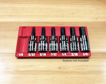 Husky 3/8" Hex Bit Socket Organizer: 7-Piece SAE & Metric