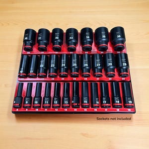 Milwaukee Shockwave 1/2&quot; Metric Socket Organizer (Model # 49-66-7015) Horizontal Layout