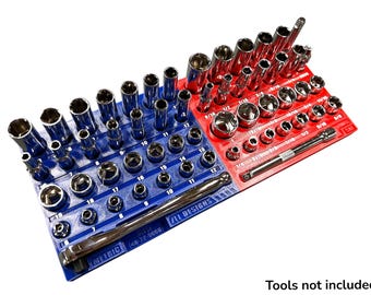 Toolbox Organizer compatible with Milwaukee 3/8" SAE & Metric 56-Piece Socket Set (48-22-9008)