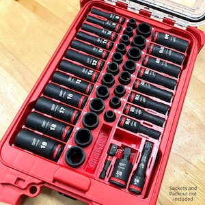 Packout Insert compatible with Milwaukee 3/8" Shockwave Impact 43-Piece Socket Set (49-66-7009)