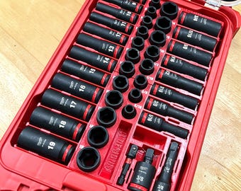 Organizador interno para juego de llaves de impacto de 43 piezas de 3/8" (49-66-7009) compatible con Milwaukee Packout