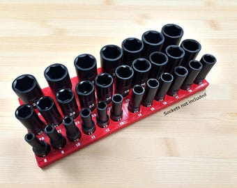 Milwaukee Shockwave 1/2" Drive Metric Socket Organizer (Model # 49-66-7015) Vertical Layout