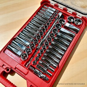 Insert Fits Milwaukee Packout 3/8" Drive SAE/Metric Ratchet and Socket Mechanics 56-Piece Set (48-22-9008)