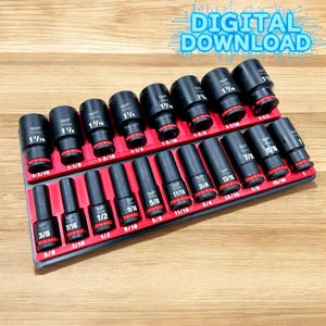 Milwaukee Shockwave 1/2&quot; SAE Socket Organizer: 3D Print File (Model #49-66-7012) (Digital Download)