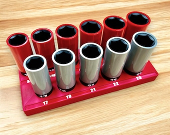 Lug Socket Organizer Compatible with Milwaukee 49-66-7833: Vertical Layout