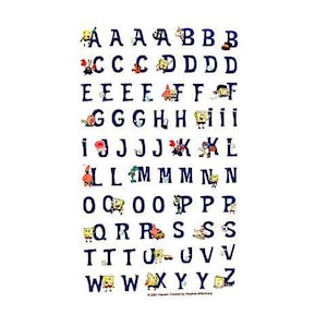 Sandylion Stickers Maxi SpongeBob SquarePants Alphabet theme Vintage