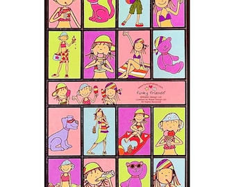Sandylion Stickers Maxi Funky Friends Summer theme Vintage