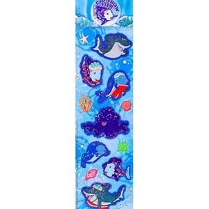 Poisson arc-en-ciel - Autocollants Chomper, arc-en-ciel, bleus et lion des sables wanda, 1 nouveau dans le paquet vintage pailleté