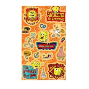 Sandylion Pegatinas Maxi Bob Esponja Pantalones Cuadrados Fondo de Bikini Tema de pandillas Vintage