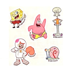 Sponge Bob Bikini Bottom Gang Sandylion Stickers Vintage