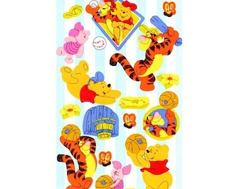 May include: A set of Winnie the Pooh and Tigger stickers featuring the characters playing baseball and basketball. The stickers are colorful and feature a variety of poses and expressions. The stickers are perfect for adding a touch of Disney magic to any project.