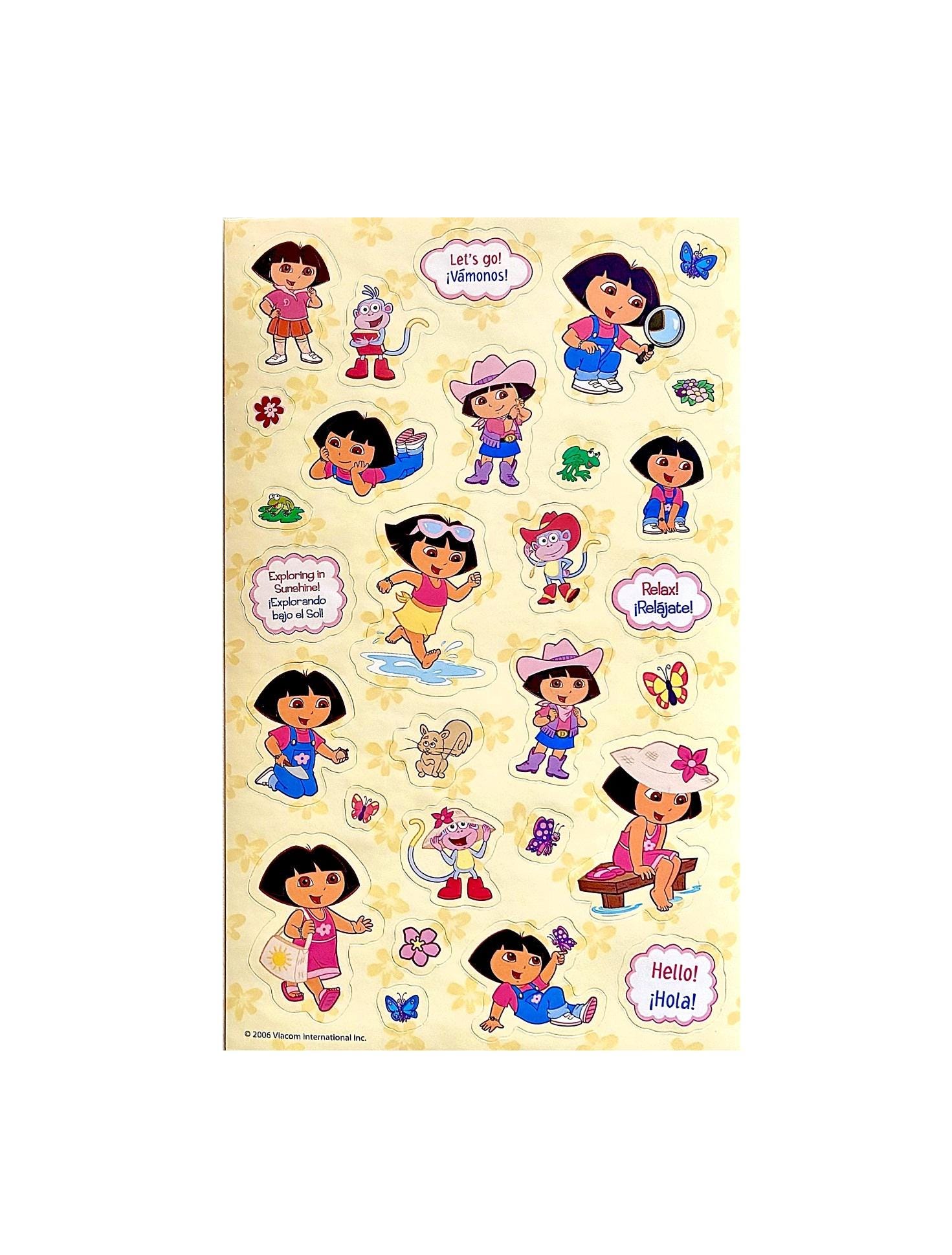 Sandylion Stickers Maxi Dora the Explorer Phrases theme Vintage