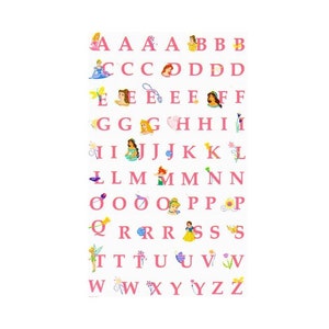 Sandylion Stickers Maxi Princess Alphabet theme Vintage