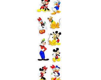 Mickey Mouse & Friends Glittery Sandylion Stickers 1 strip Vintage