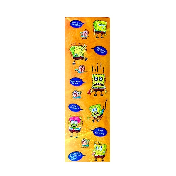 SpongeBob SquarePants Glittery Sandylion Stickers 1 strip Vintage