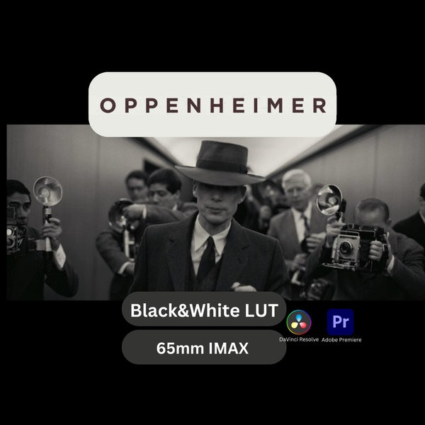 Oppenheimer Black & White LUT |Cinematic LUT | LUTs |Video Presets |4K Video |Video Presets Premiere Pro |DaVinci Resolve|  Movie | Film |