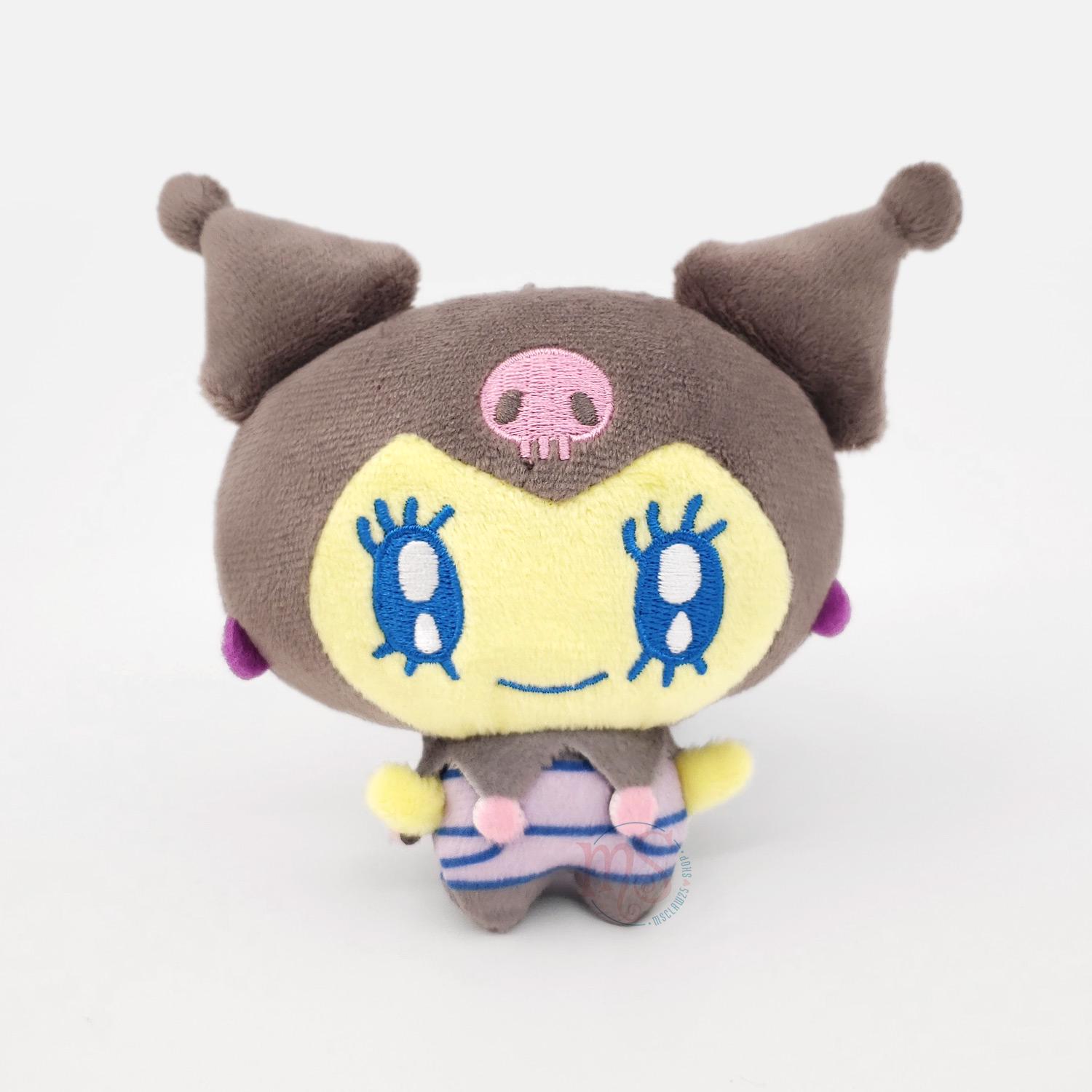 Tamagotchi | Purinui Sanrio | Melodytchi (Kuromi) Keychain Small Plush | 5.3" (11cm)
