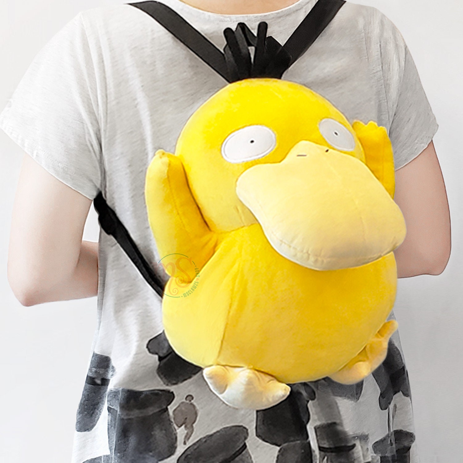 Pokemon Psyduck Big Plush Backpack 13 33cm Etsy