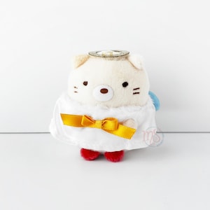 Sumikko Gurashi | Noël 2022 | Mini peluche Tenori chat (ange) Neko | env. 2,5 po. (6 cm)