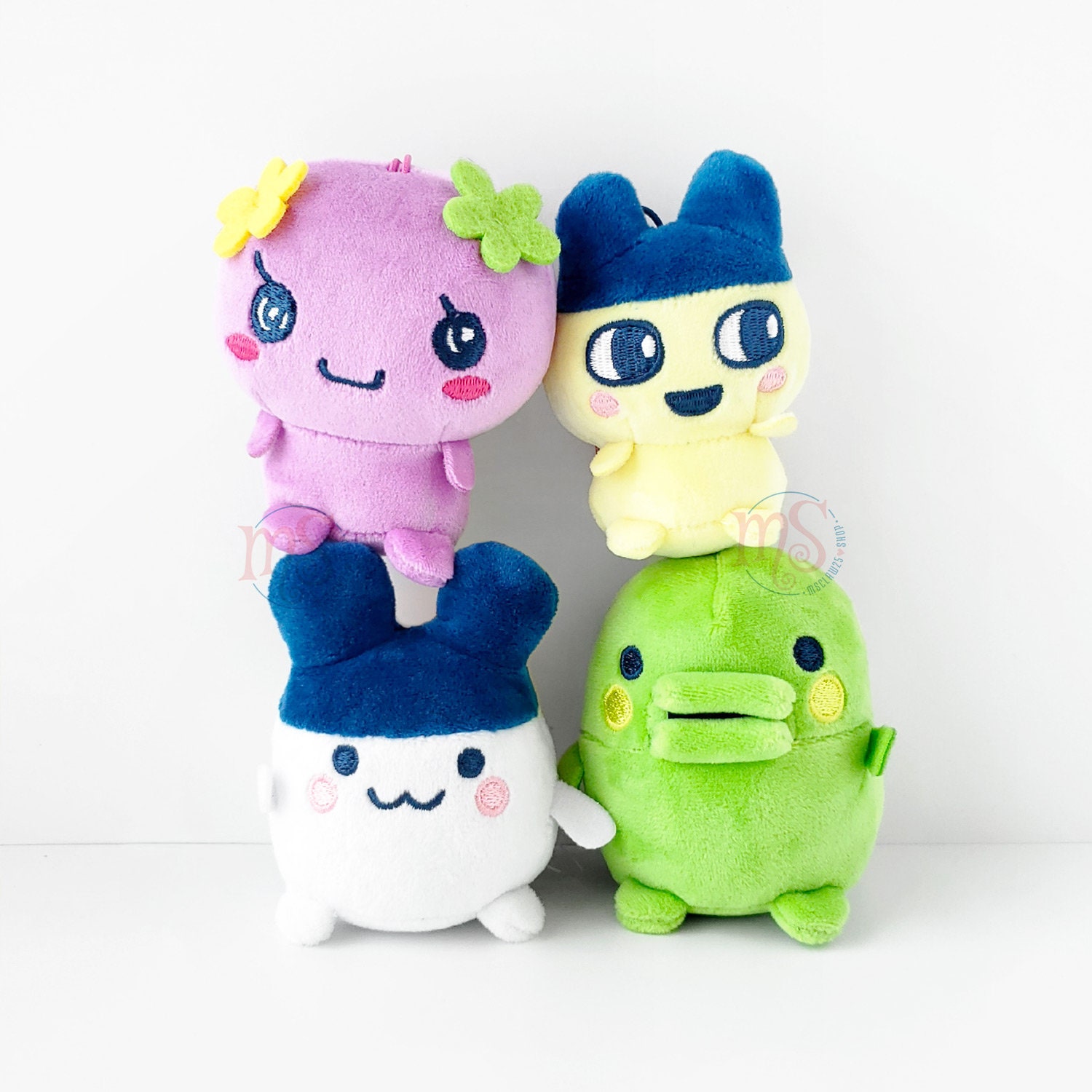 Tamagotchi Kuchipatchi Mametchi Mimitchi Violetchi mini pluche set H3 H8 cm Etsy Nederland