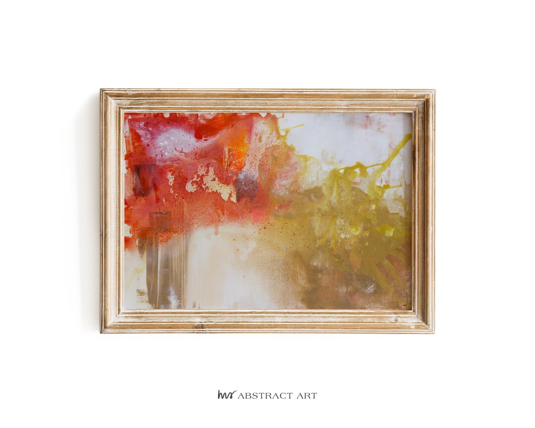 Warm Colors Abstract Print Orange Gold Cream Colors Abstract Art Modern ...