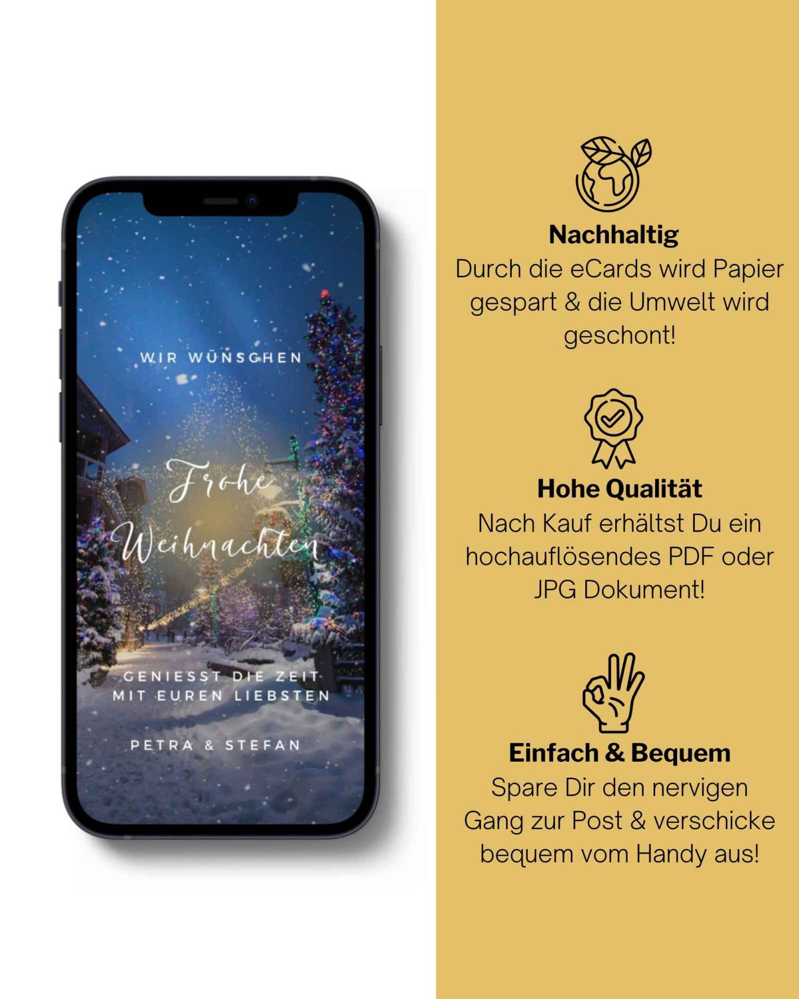 Digitale Weihnachtskarte animiert, Ecard Weihnachten, digitale