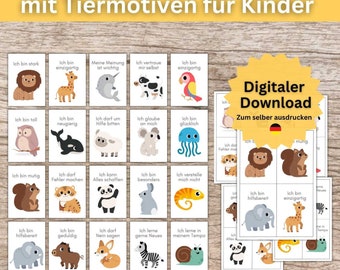 20 Affirmationskarten für Kinder zum ausdrucken deutsch, Mutmacher Karten Kinder, Ermutigungskarten für Kinder zum herunterladen download