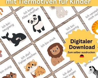 20 Affirmationskarten für Kinder zum ausdrucken deutsch, Mutmacher Karten Kinder, Ermutigungskarten für Kinder zum herunterladen download